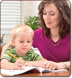 Kindergarten boy and Mom