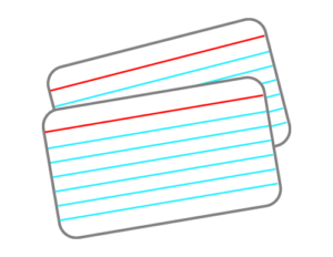 Two flashcards