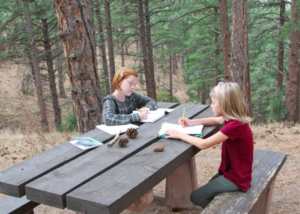 Girl studying outdoor